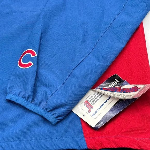 AUTHENTIC MAJESTIC Cool Base Chicago Cubs Windbreaker Size M 1/4 Zip  Blue - Picture 4 of 14